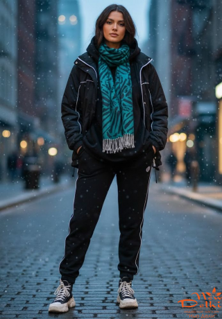 Палантин-широкий шарф "Зебра"- Анімалістичний принт, бавовна, двосторонній, бірюзово-чорний. Індія