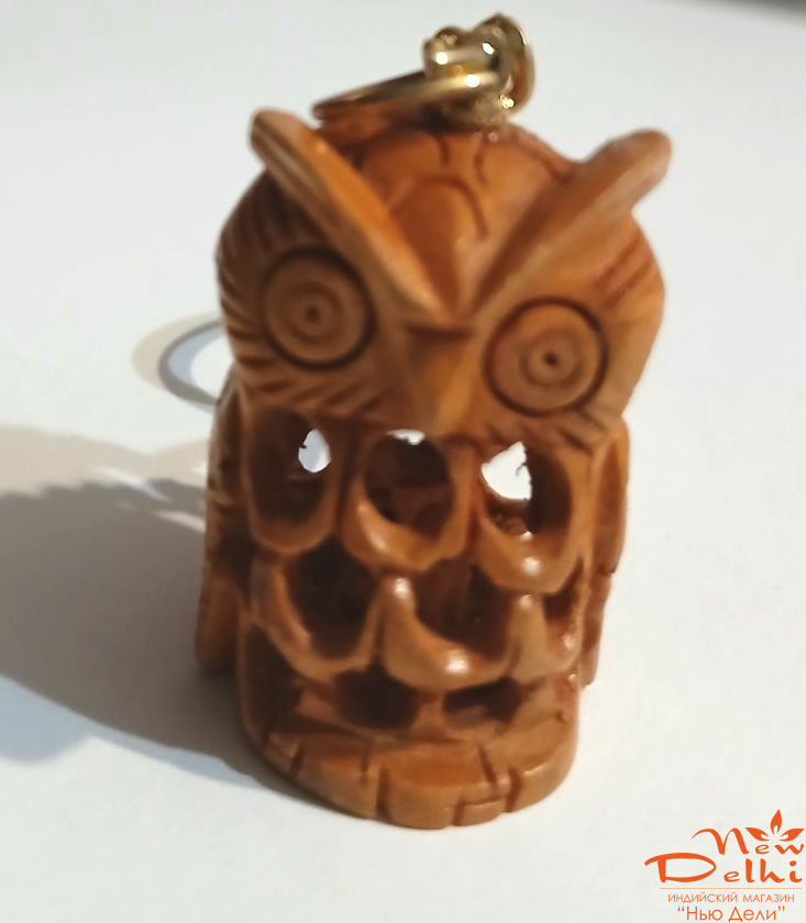 Брелок Сова, з дерева.Індія