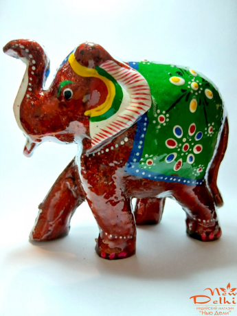 Слоник№1 розписний. Н=9,5 см довж.12 см Індія