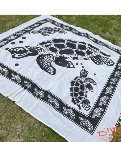 Покривало двоспальне "Черепаха", бавовна, чорно-біле. Індія. Покривало двоспальне "Черепаха", бавовна, чорно-біле. Індія.