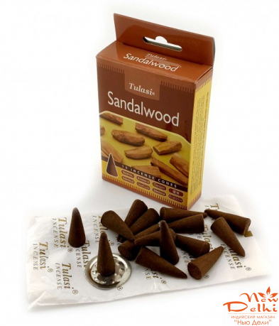 Sandalwood Premium Incense Cones (сандал)(Tulasi)