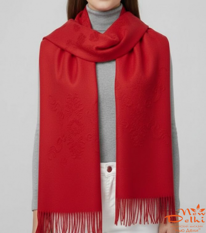 Шарф Вишивка, Вовна, червоний, Розмір 180 см*70 см