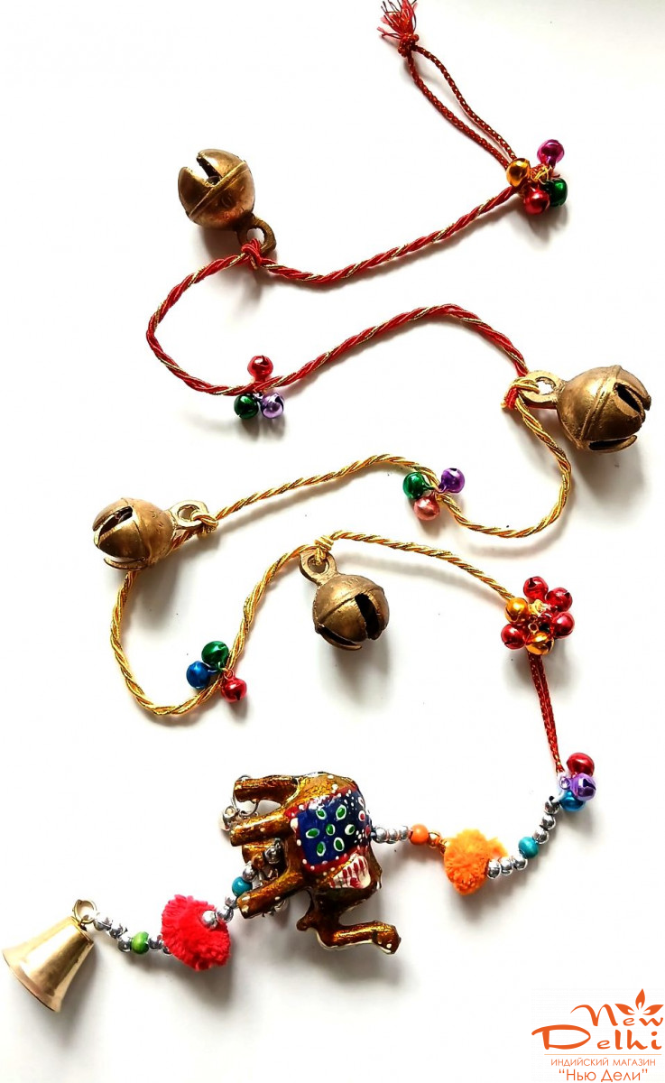 Гунгру, дзвіночки, Слон на шнурі.Індія, довж 120 см
