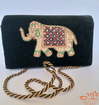 Сумка -клатч "Слон" з вишивкой. бархат , 25,5*20 см,. Індія