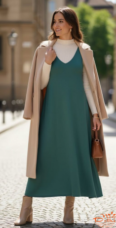 Сарафан трикотаж теплый, цвет бирюза