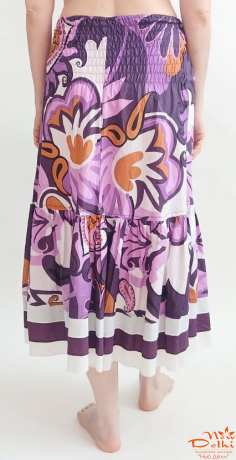 Спідниця "Карма" бузково-біла, бавовна ,  S