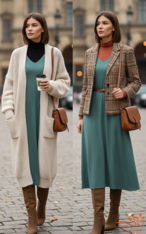 Сарафан трикотаж теплый, цвет бирюза