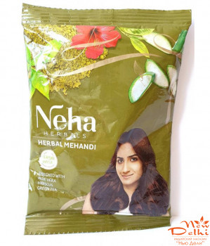 Индийская Хна с каркаде для волос Neha  Herbal (20 грамм)-при окраске цвет махагон или красноватый каштановый.