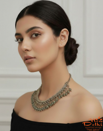 Намисто єтнічне з бусинами Лабрадору в Етно-стилі.Індія.