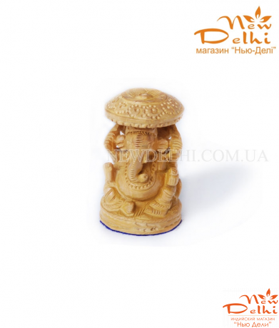 Ганеш під парасолькою, з дерева різьблений. 12 см.Індія