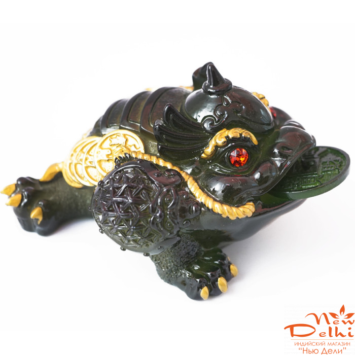 Жаба богатства-зелена -чайна іграшка, 12,5*7 см