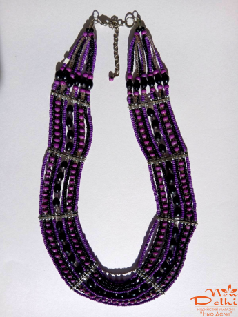 Намисто  бузкове з  бісеру.Індія.