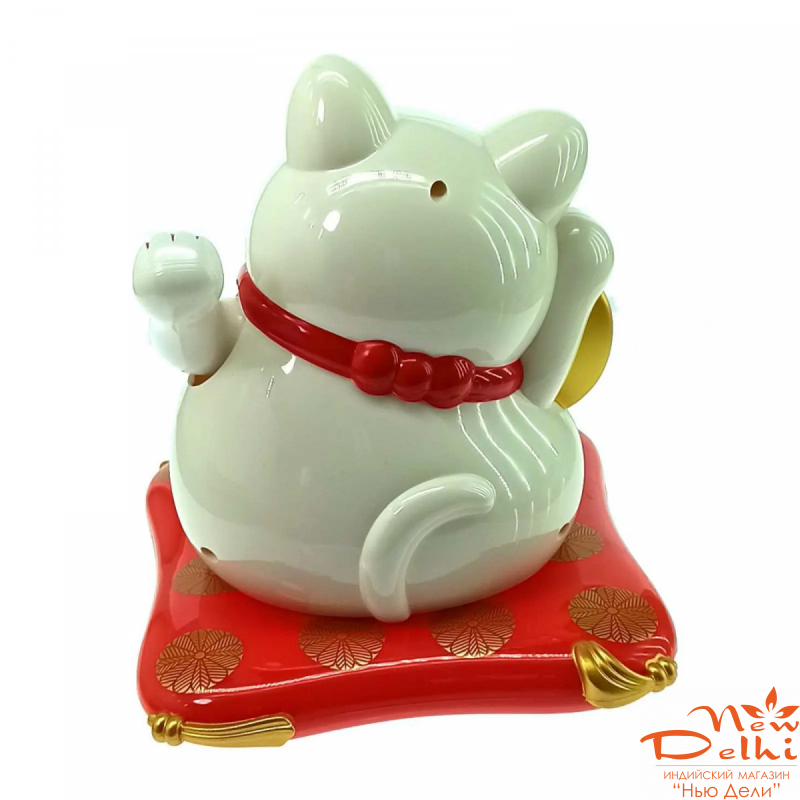 Кішка Манекі-неко на сонячній батареї (17х16х14 см)