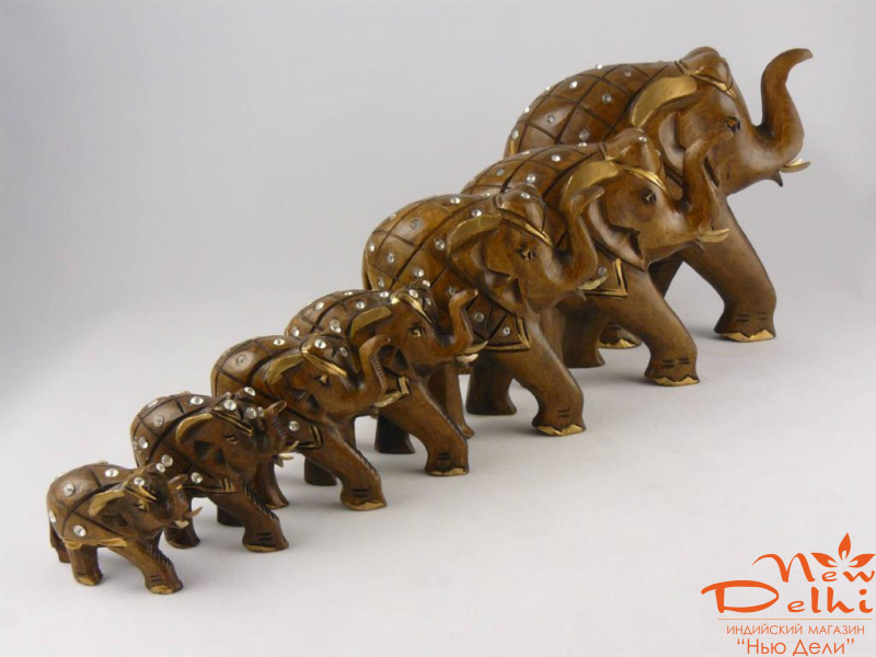 Слон Н=10 см дерев'яний зі стразами.Індія